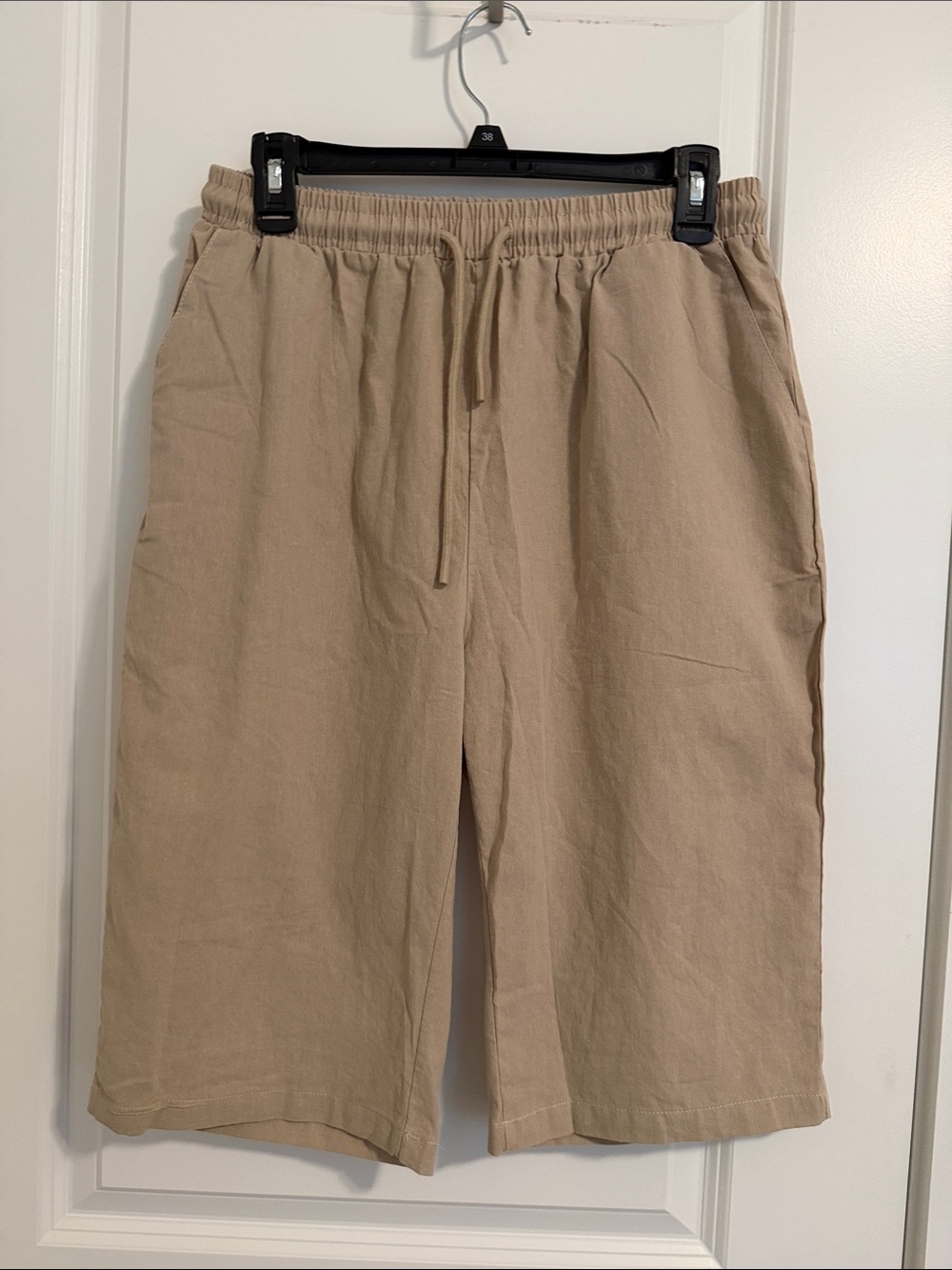 Amazon Women's Drawstring Bermuda Shorts in Beige